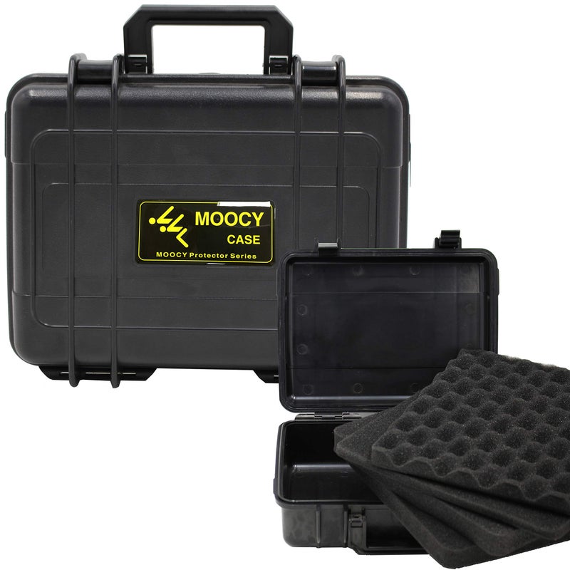 MOOCY 10" Small Hard Case with Customizable Foam Insert, 10.8x8.6x3.7 - Watertight Airtight Crush-Resistant Case for Pistol, Camera, Microphone & Electronics - Image 1